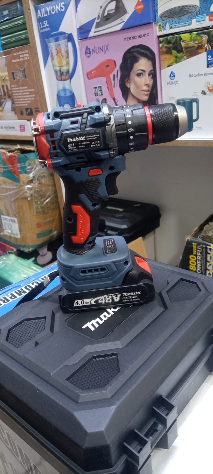 Makita 48V Cordless Brushless Drill Driver with 4.0Ah Battery, Variable Speed and Carrying Case
