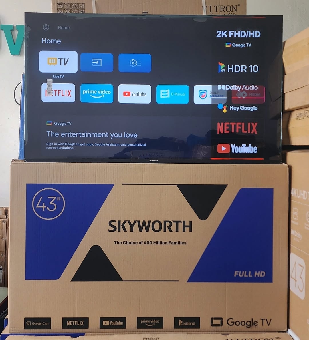 Skyworth 43-Inch 2K Google Smart TV Frameless with Bluetooth, YouTube and Netflix - photo 3