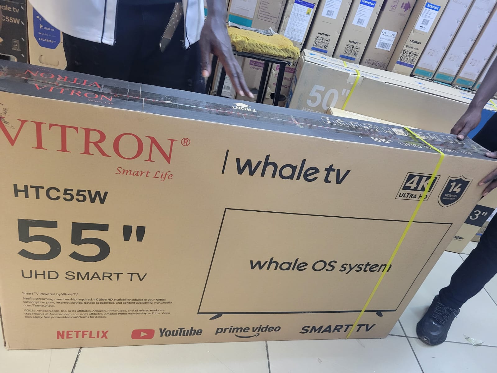 Vitron 55-Inch Whale Frameless Smart TV with Bluetooth, YouTube and Netflix - photo 3