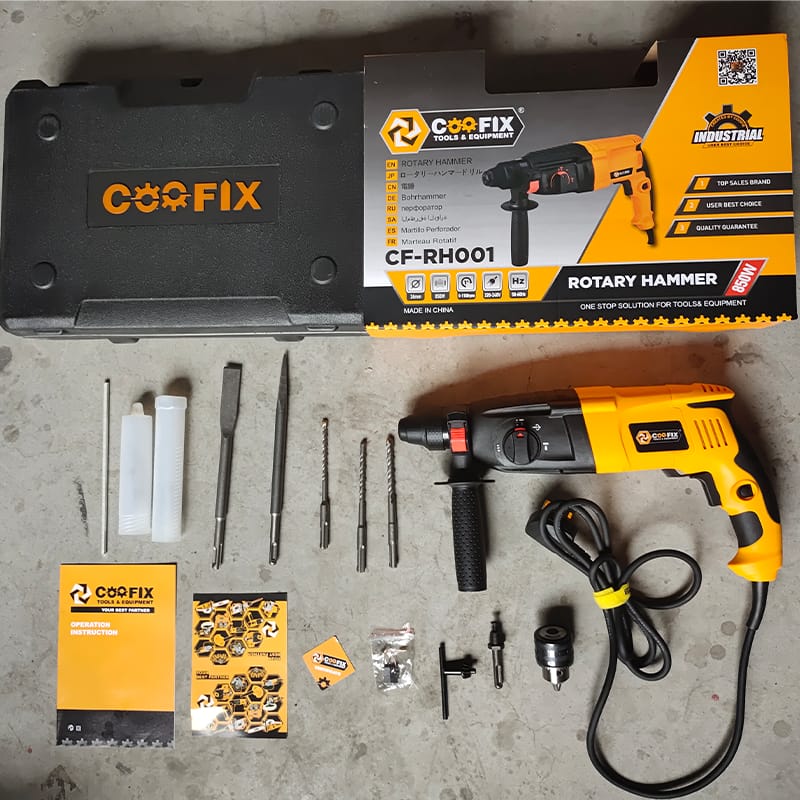 Coofix CF-RH008-S Rotary Hammer Drill with SDS Drill Bits, Chisels and Accessories - photo 2