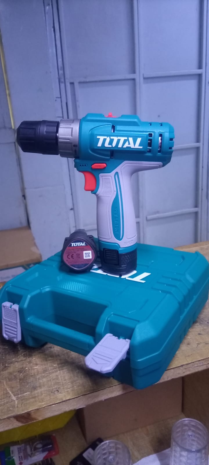 Total 12V Cordless Drill Driver with Battery, Charger and Carrying Case for Home DIY and Woodworking