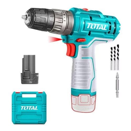Total 12V Cordless Drill Driver with Battery, Charger and Carrying Case for Home DIY and Woodworking - photo 2
