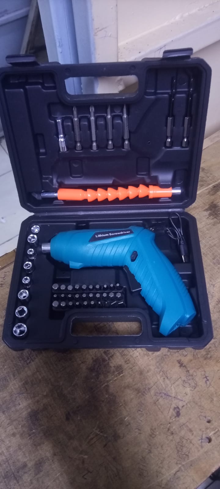 Rechargeable Electric Screwdriver Set with Screwdriver Bits, Sockets and Carrying Case for DIY and Home Repairs