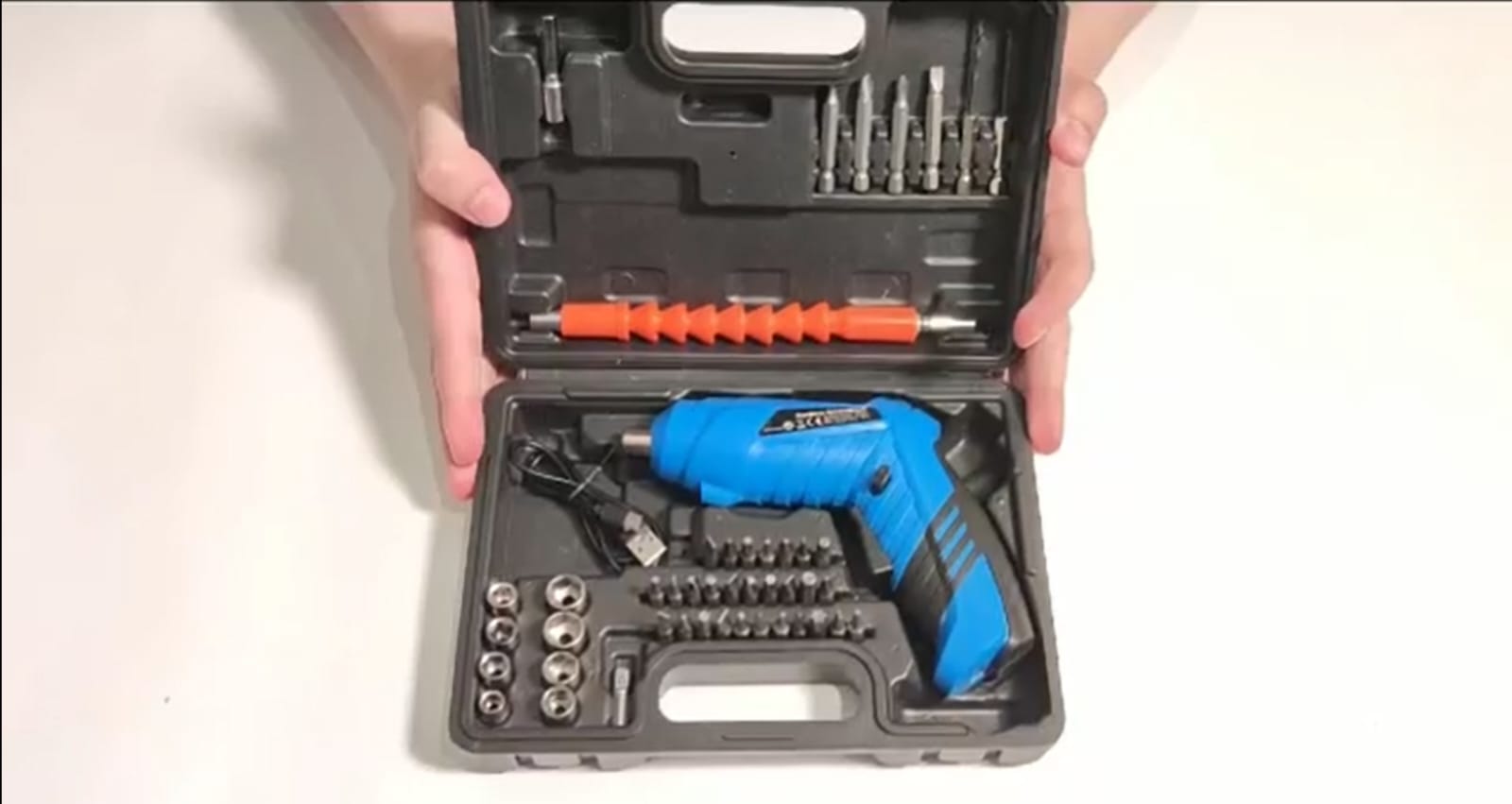 Rechargeable Electric Screwdriver Set with Screwdriver Bits, Sockets and Carrying Case for DIY and Home Repairs - photo 2