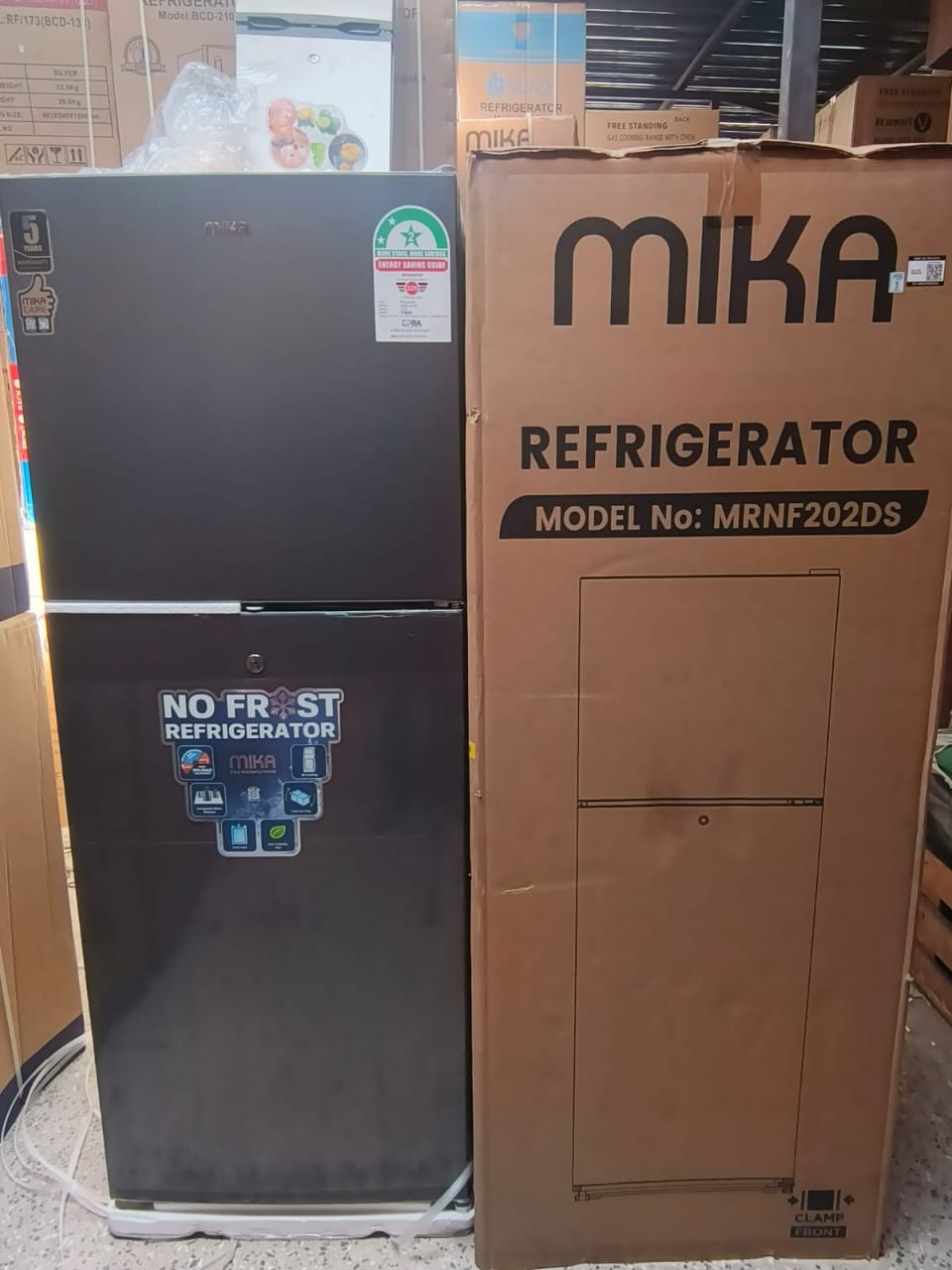 Mika 202L Double Door No Frost Refrigerator with Inverter Technology