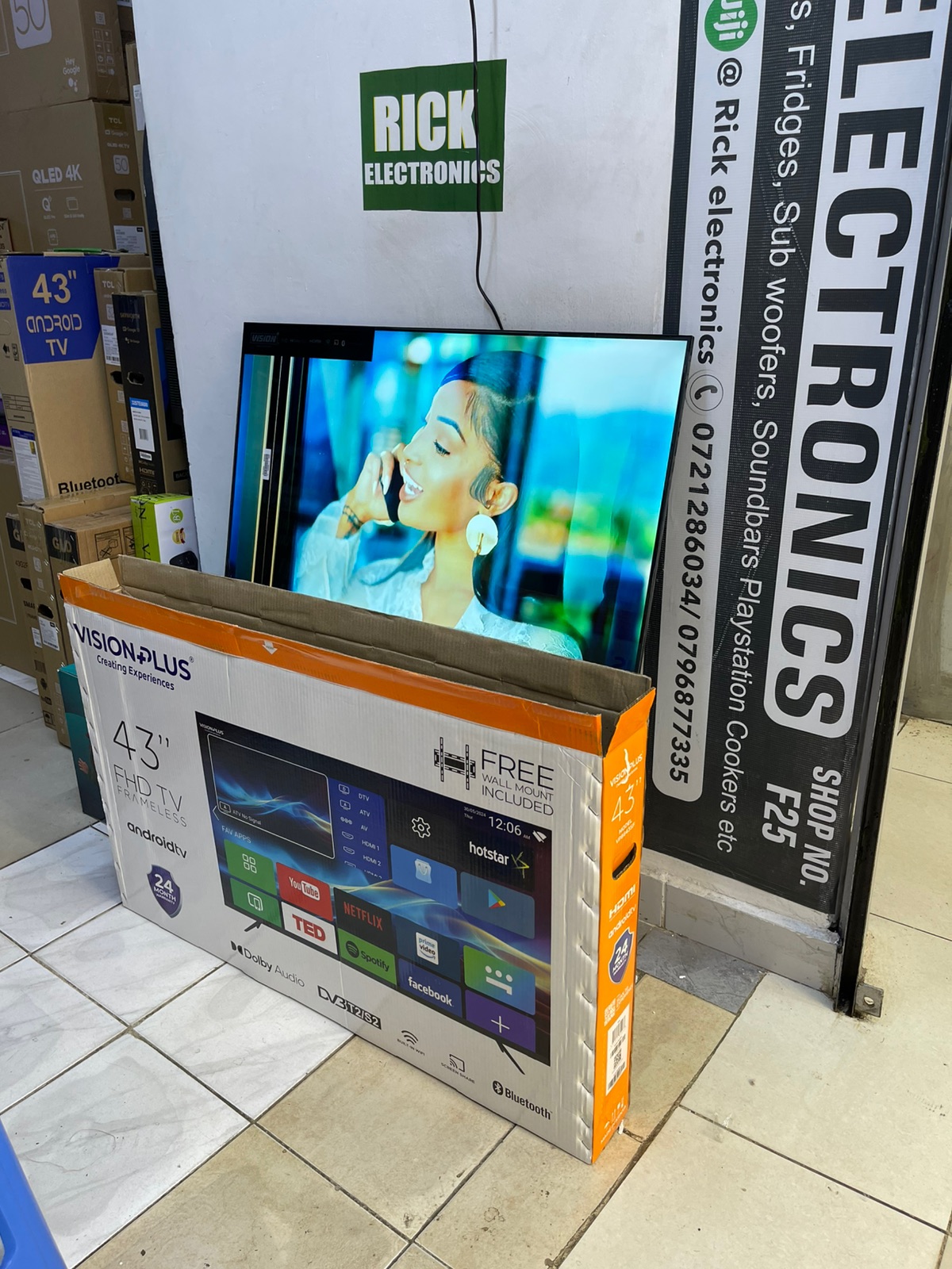 Vision 43-Inch Full HD Frameless Android Smart TV with Bluetooth, YouTube and Netflix