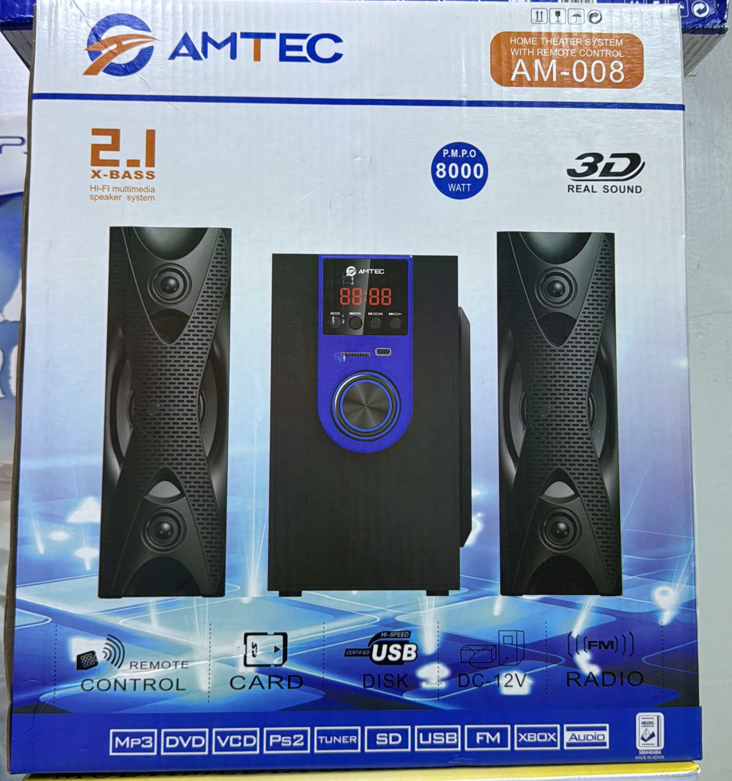 AMTEC AM-008 2.1 Channel Multimedia Speaker System for Home Entertainment