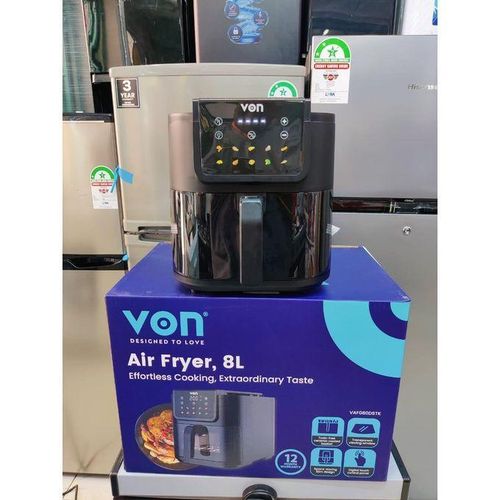 VON 8L Digital Air Fryer VAF080DSTK – Slim Design, Touchscreen Controls