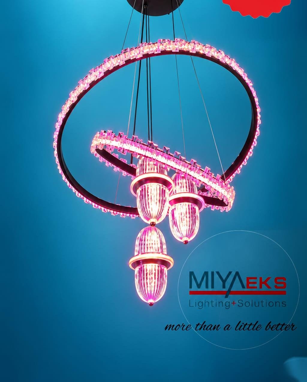 Modern LED Ring Chandelier Light – Luxury Pink Crystal Pendant Ceiling Light