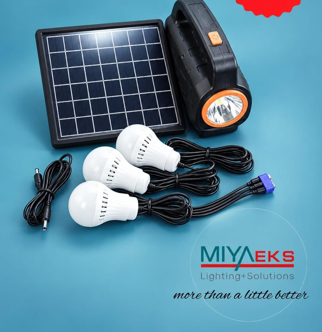 Portable Solar Lighting Kit with Rechargeable LED Torch and 3 Bulbs – Solar Home Lighting System