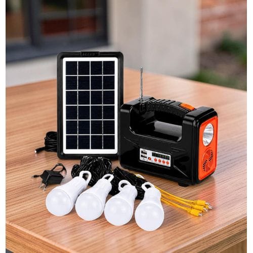 Portable Solar Lighting Kit with Rechargeable LED Torch and 3 Bulbs – Solar Home Lighting System - photo 2