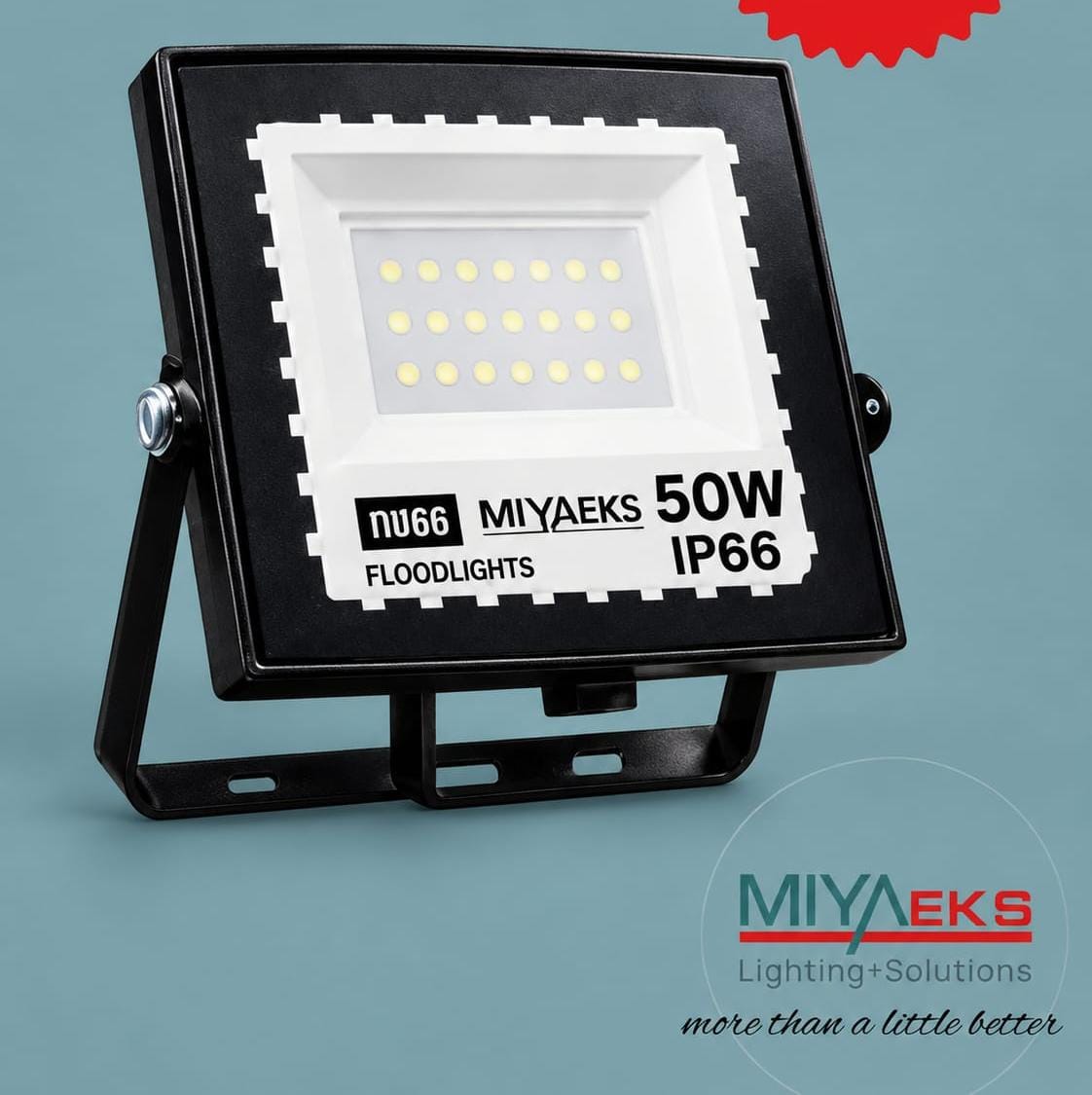 MIYAEKS 500W LED Flood Light – IP66 Waterproof Outdoor Security Lighting