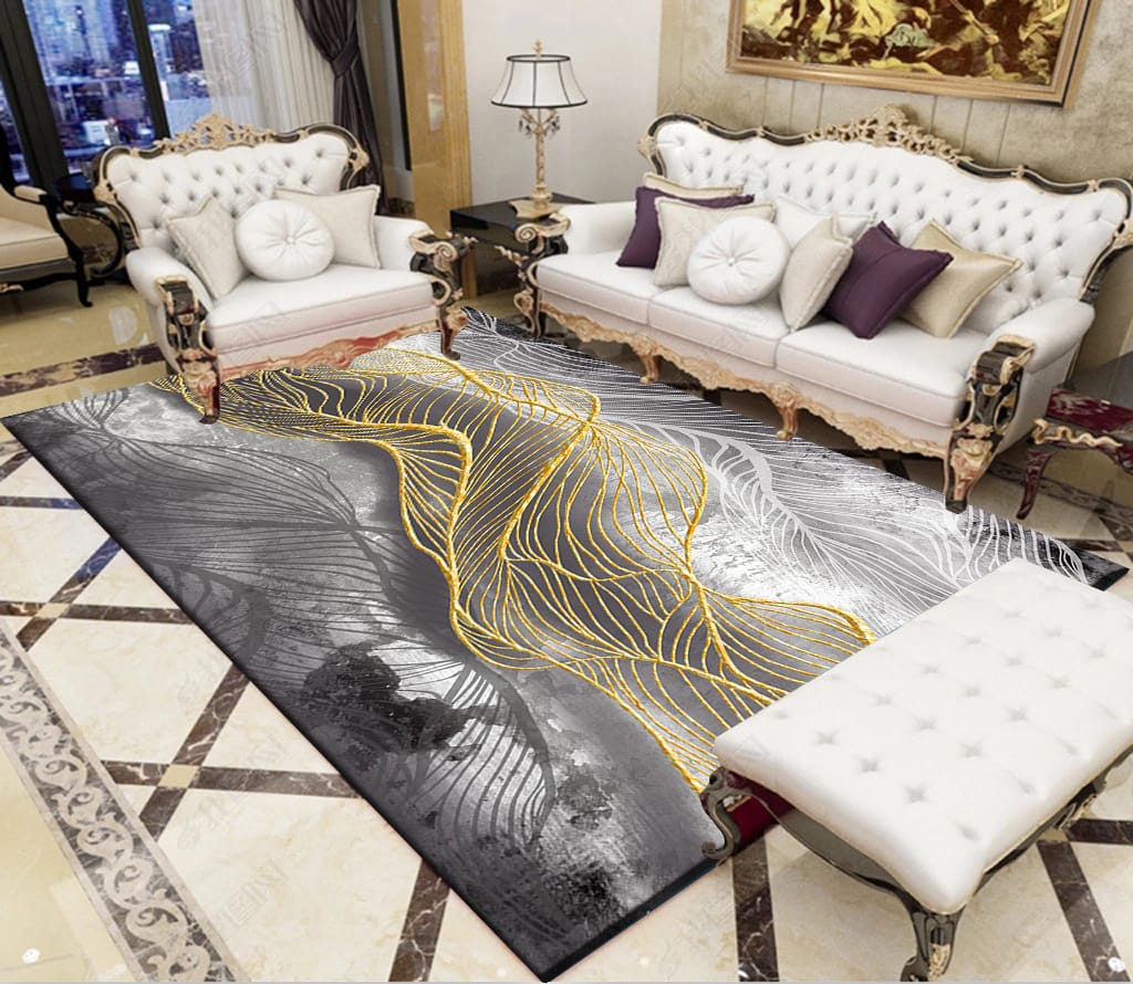 Heavy 3D Printed Carpet 5×8 Feet – Soft Plush Living Room Rug with Modern Abstract Design - photo 2
