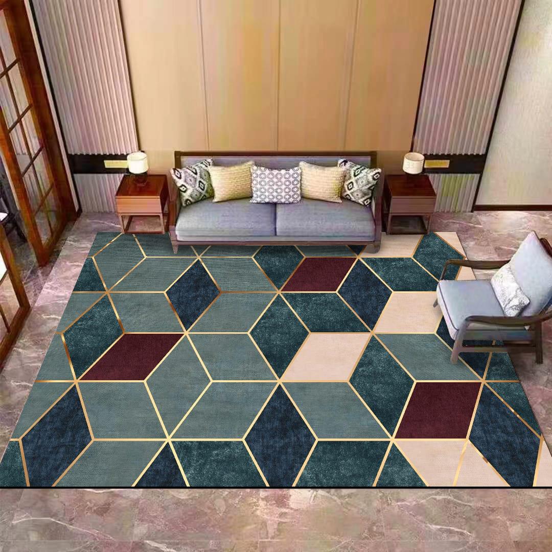 Heavy 3D Printed Carpet 5×8 Feet – Soft Plush Living Room Rug with Modern Abstract Design - photo 3