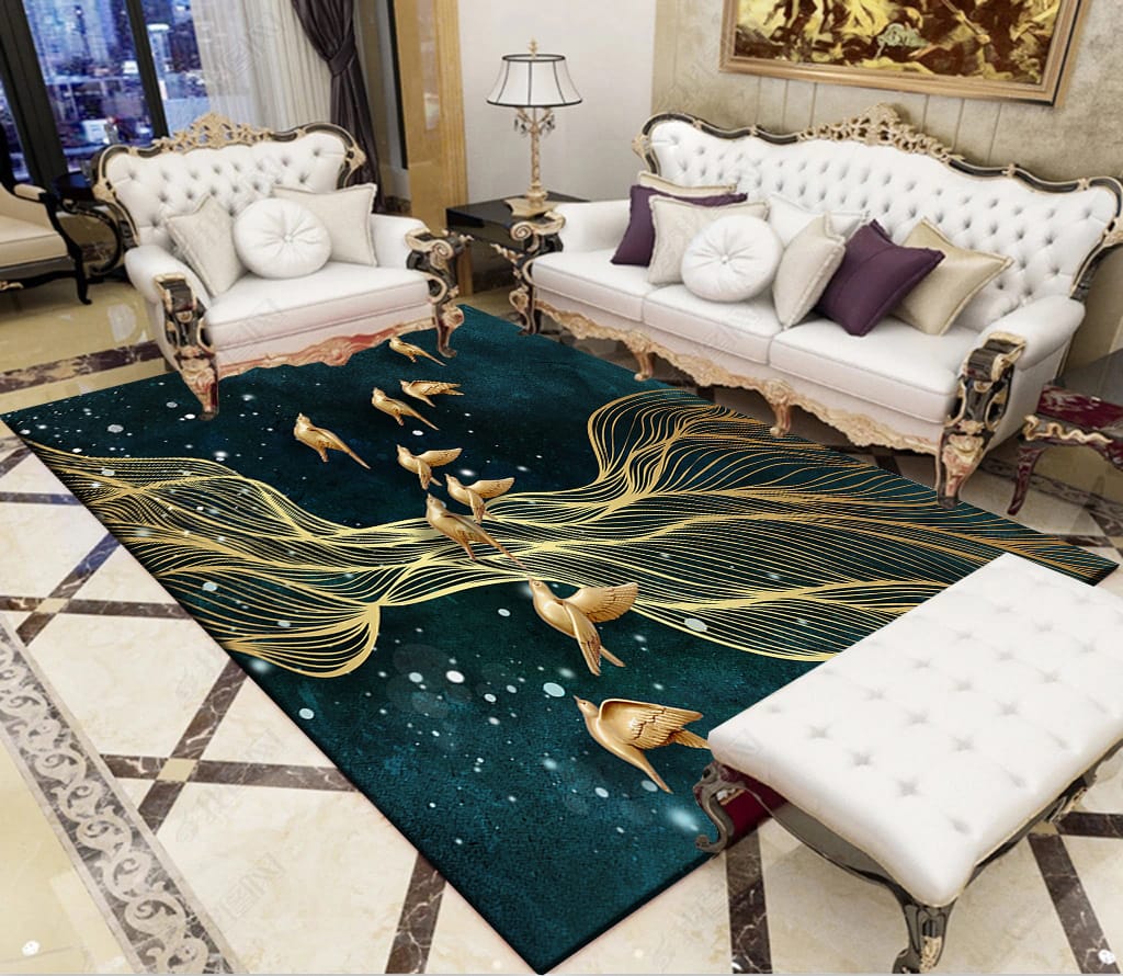 Heavy 3D Printed Carpet 5×8 Feet – Soft Plush Living Room Rug with Modern Abstract Design - photo 4