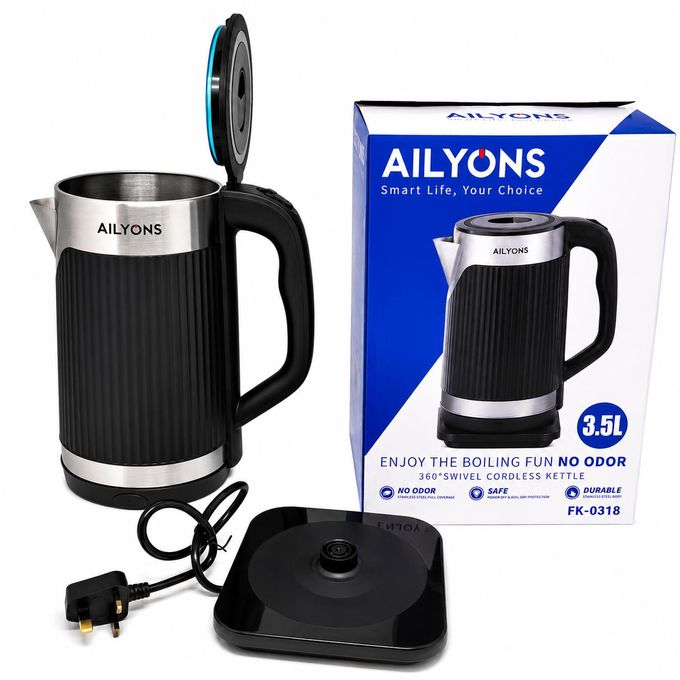 Aliyons 3.5L Electric Kettle FK-0318 – 360° Cordless Stainless Steel Kettle - photo 2